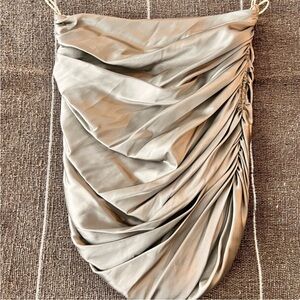 Dolce & Gabbana Silver Ruched Strapless Top